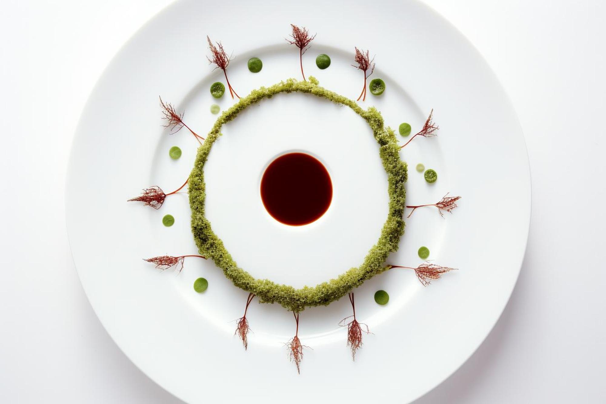 Plato terminado con emplatado futurista